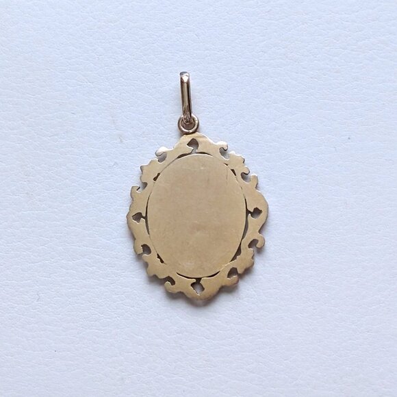 10K Yellow Gold Our Lady Of San Juan De Los Lagos Catholic Religious Pendant - Picture 4 of 5